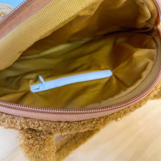 Schokoladenkeks Tragetasche Flauschiger Brauner Keks Umhängetasche Mit Reißverschluss Runde Plüsch Handtasche für Frauen Arbeit Reisen Straße Date