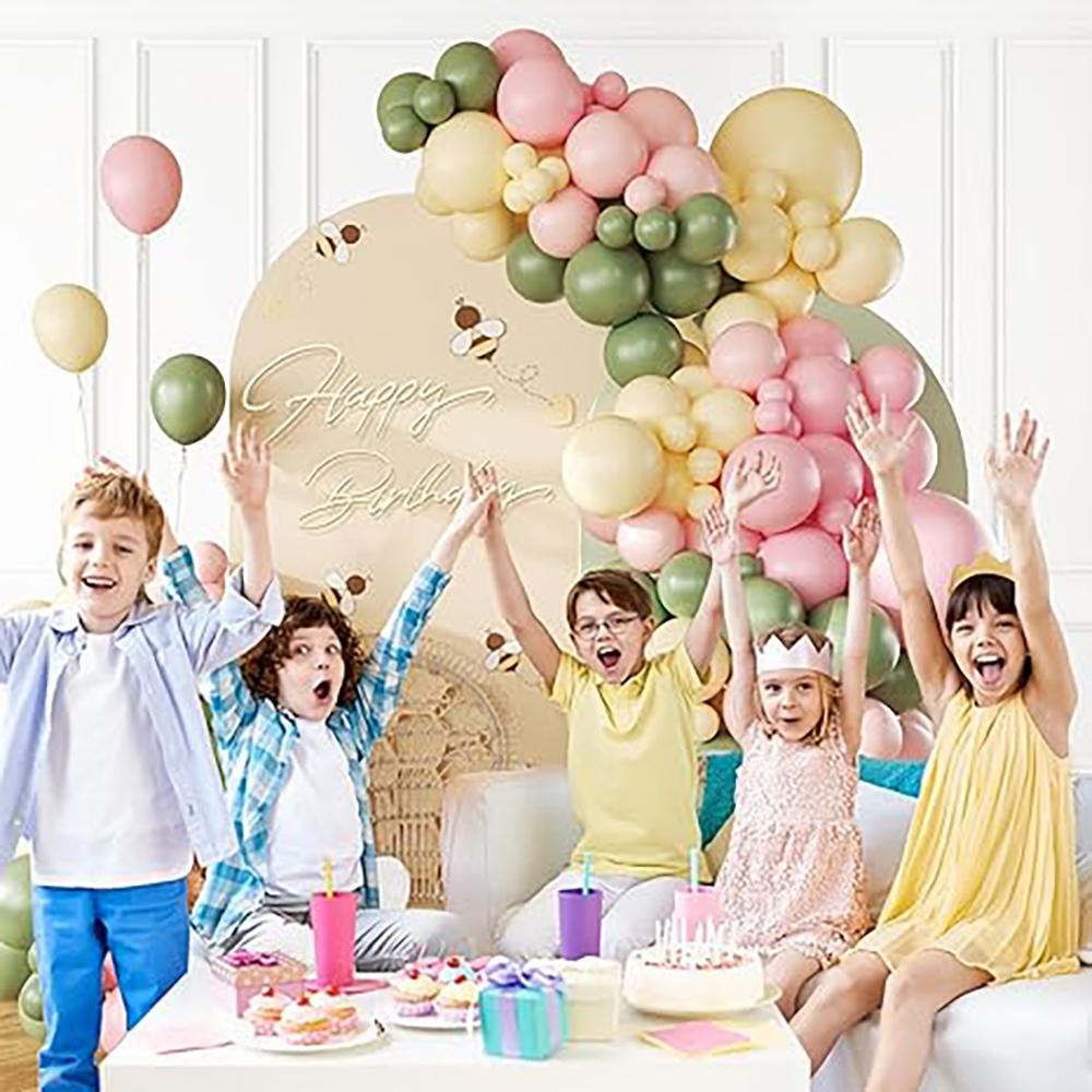 Pastell Rosa Gelb Luftballons Girlande Salbei Grün Luftballonbogen Set Babyparty Geschlecht enthüllen Kindergeburtstagsparty Hochzeitsdekoration