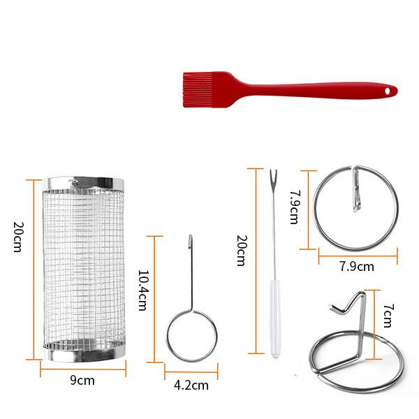 

Корзины для гриля из нержавеющей стали, вращающиеся на 360°, большая прочная корзина для барбекю, круглая сетчатая вращающаяся решетка для барбекю, аксессуары для приготовления пищи