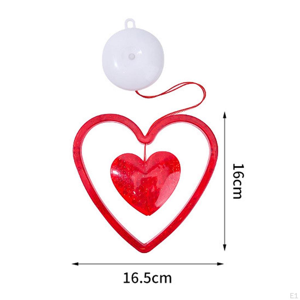 3x Valentines Day Window Lights Sucker LED Lamp Easy to Hang Install Hanging Decor