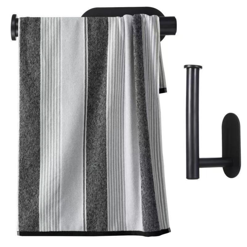 No Punching Self Adhesive Towel Holder Simple Plastic Toilet Roll Paper Holder Bathroom Kitchen Wall Storage Stand Home Decor