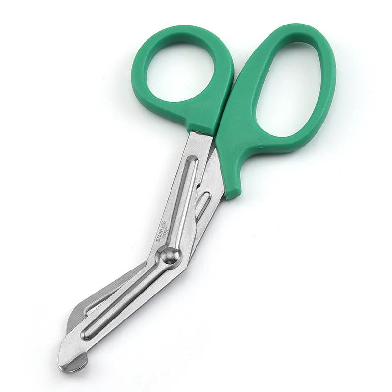 Stainless Medical Rescue Scissors Plastic Handle Steel Wound Gauze First Aid Scissors Practical Outdoor Nurse Scissors Hand Tool