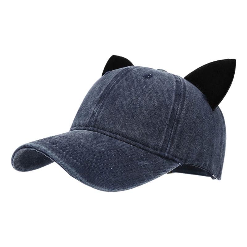 Cats Ear Baseball Hat for Girls Women Kitten Ears Casual Hat for Sports Gym Mountain Camping Hat Outdoor Activity