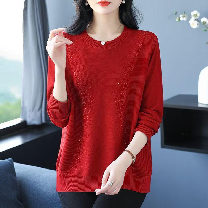 Spring and Autumn Sweater for Women Thickened Pullover Warm Knitted Sweater Long Sleeve Jumper Oversize Sweater Tops