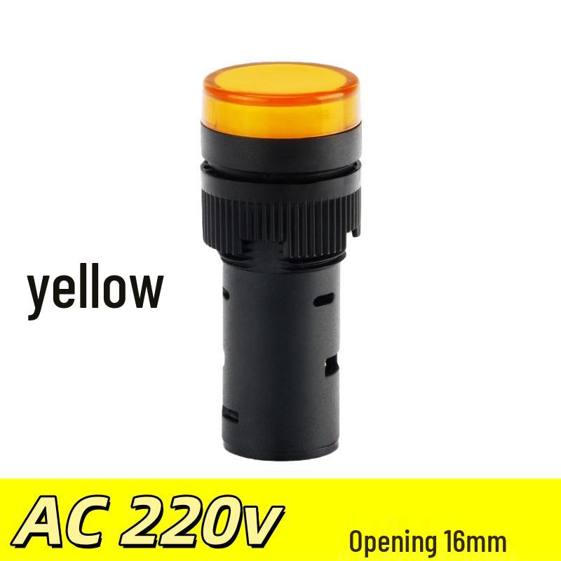 AD16-16DS LED Indicator Light: 16MM, 24V, 220V/380V, Red/Yellow/Green/Blue/White Signal.