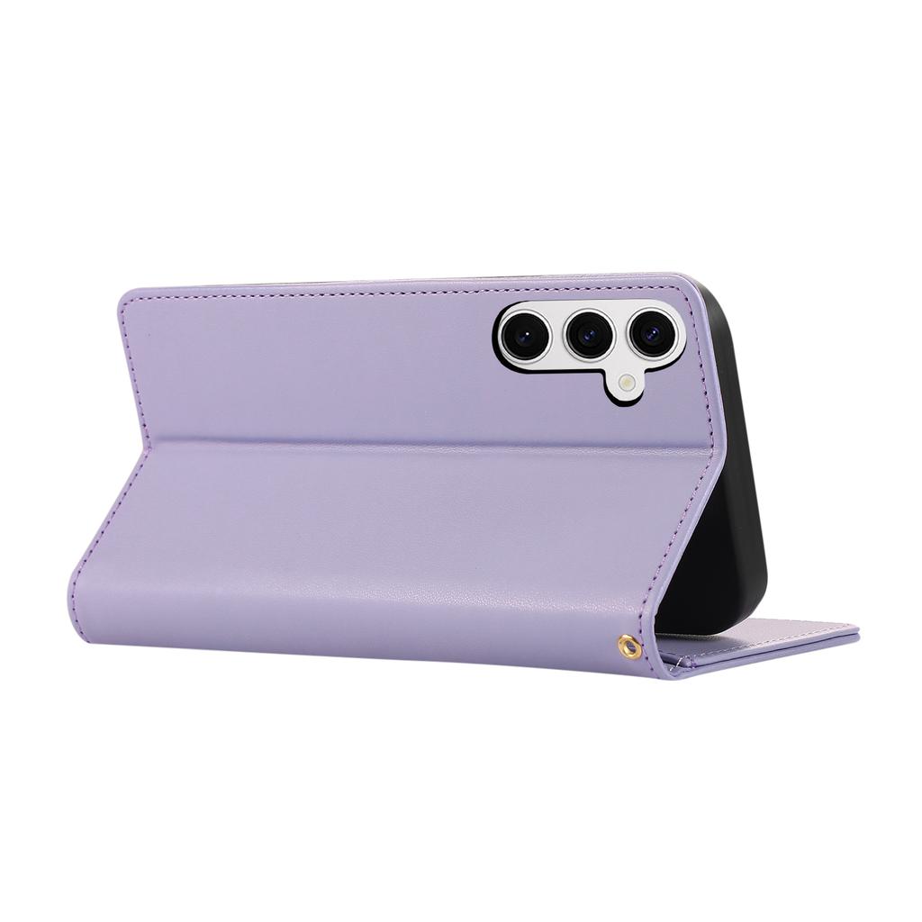 For Samsung Galaxy S25+/S24+ Case RFID Blocking Wallet Stand Rhombus Leather Phone Cover with Wrist Strap