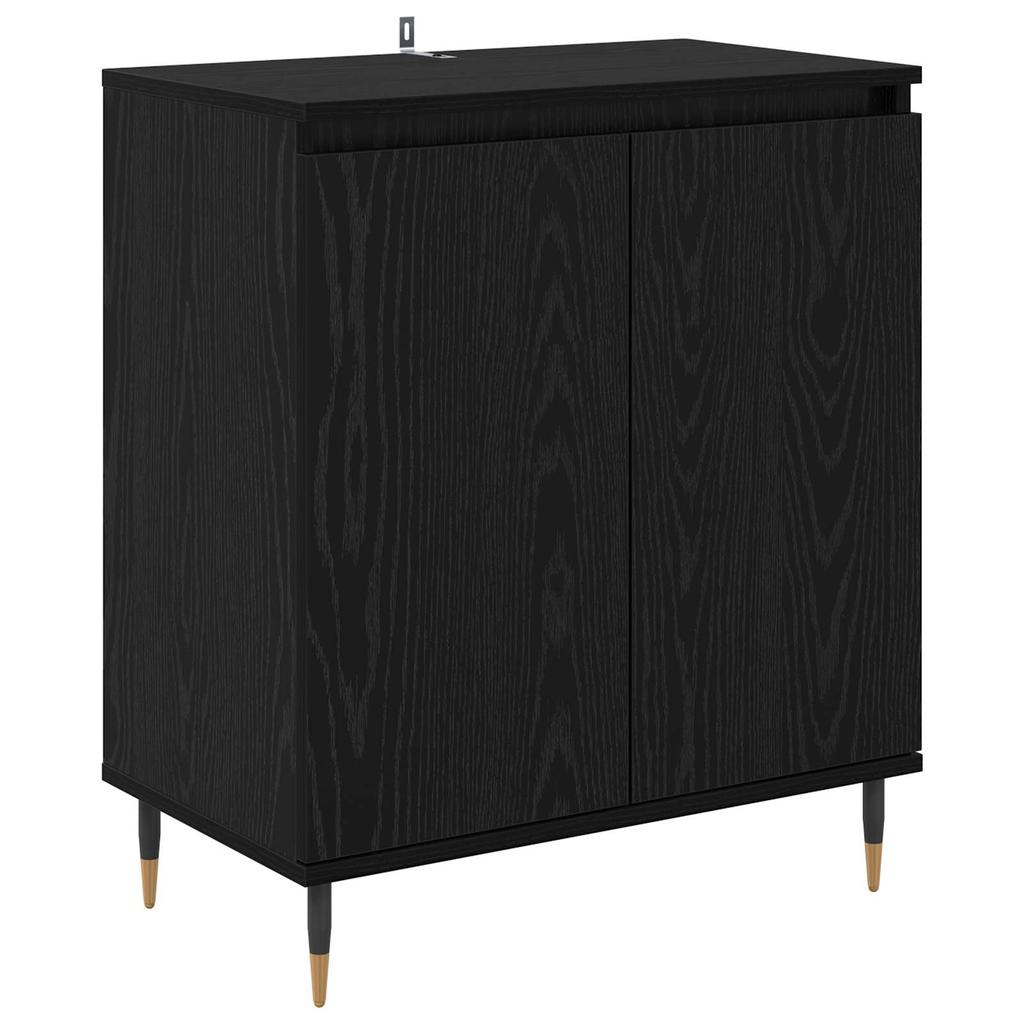 Sideboard In Black Oak Look 60 X 35 X 70 Cm Engineered Wood