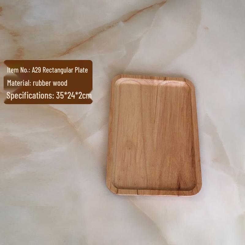 ZISIZ Rubberwood Serving Tray 35x24 cm