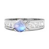 Moonstone Round Solitaire Statement Ring- 925 Sterling Silver