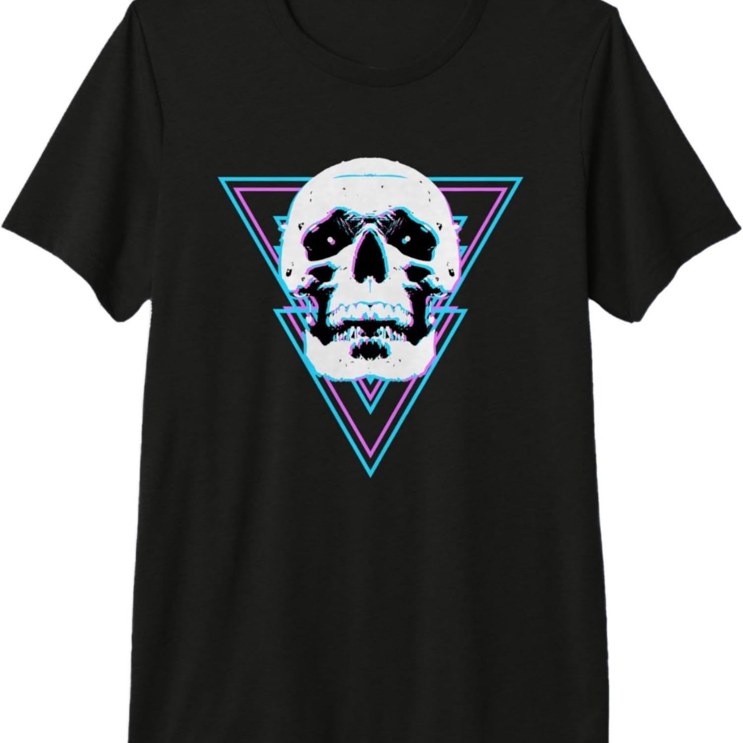 Third Culture_ Cyberpunk Skull Triangle Premium T-Shirt S
