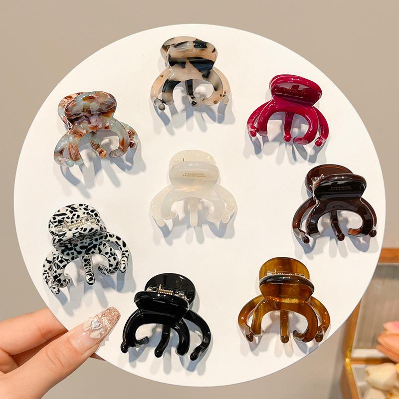 Neue Elegante Essigsäure Pferdeschwanz Scrunchies Retro Koreanische Krabben-Hai-Klammer Mädchen Mode Geschenk Haarklammer Haaraccessoires