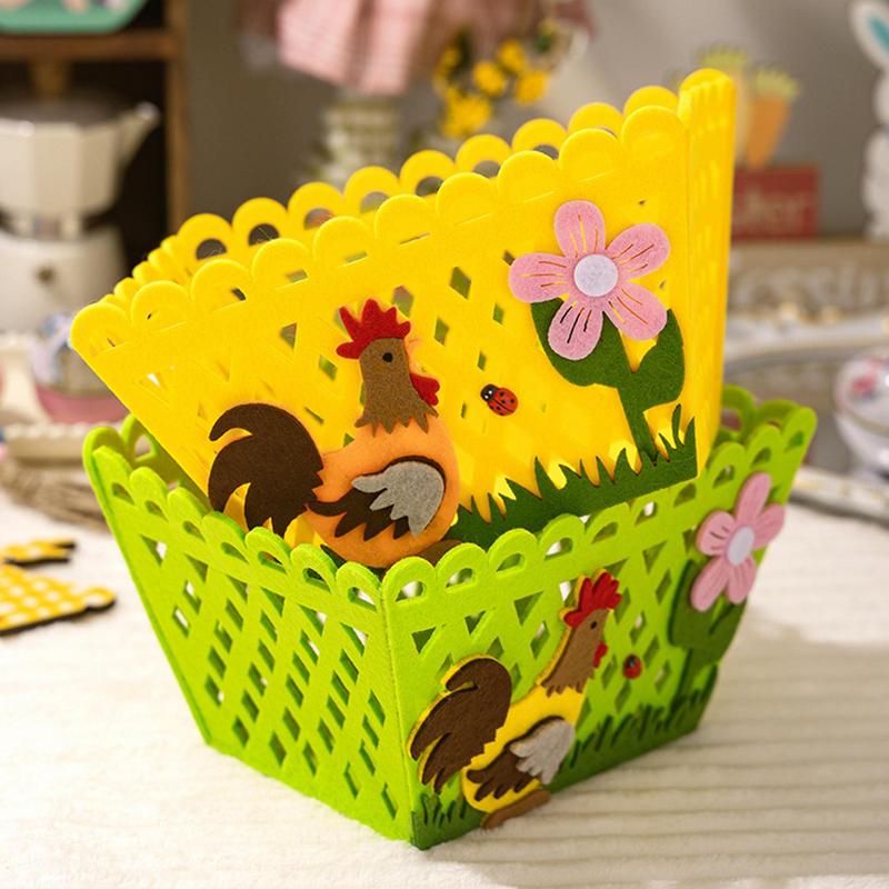 

Felt Easter Egg Hunt Basket Egg Hunt Felt Bucket Bag With Rooster Pattern Easter Candy Treat Party Favor Basket For Storage CHINA