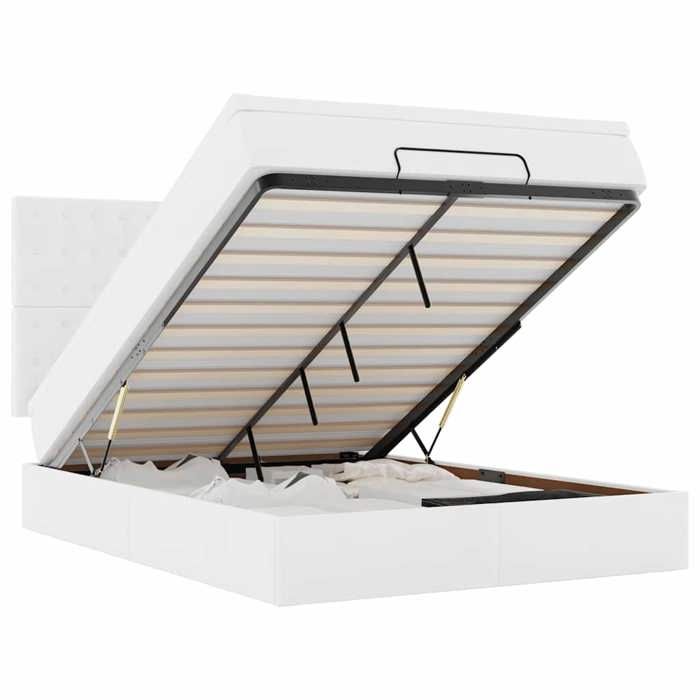 Maison Exclusive - Cadre de lit ottoman avec matelas blanc 140x190 cm similicuir