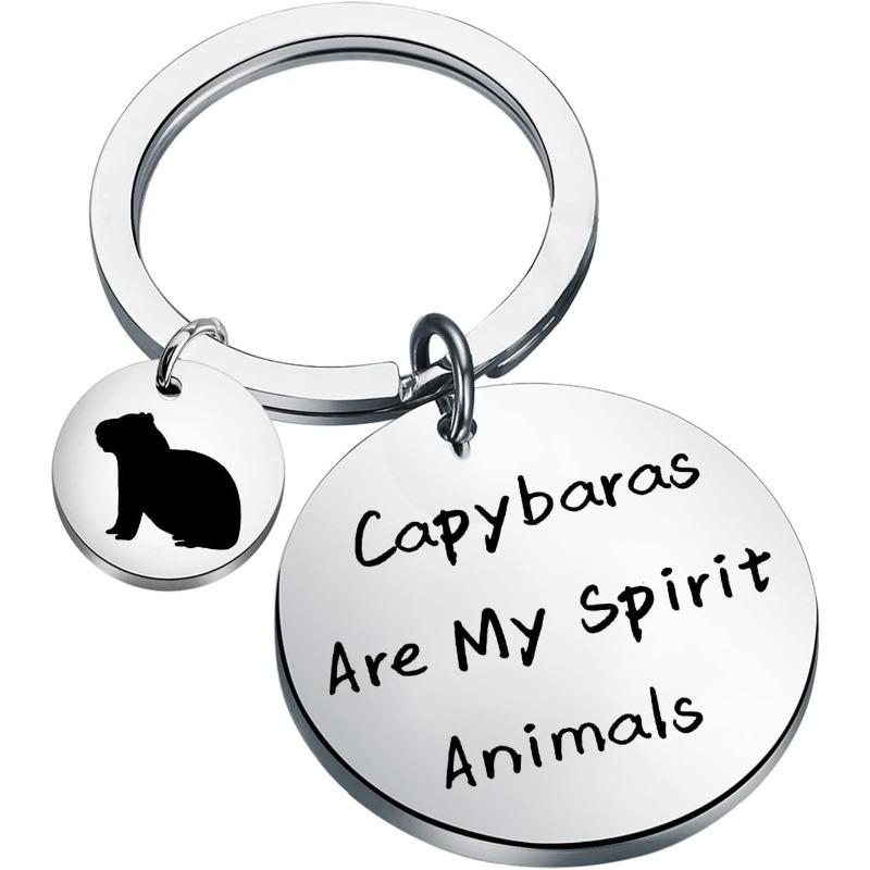 

Capybara Spirit Animal Stainless Steel Keychain Cute Cartoon Design Fashion Bag Pendant Practical Capybara Lover Gift