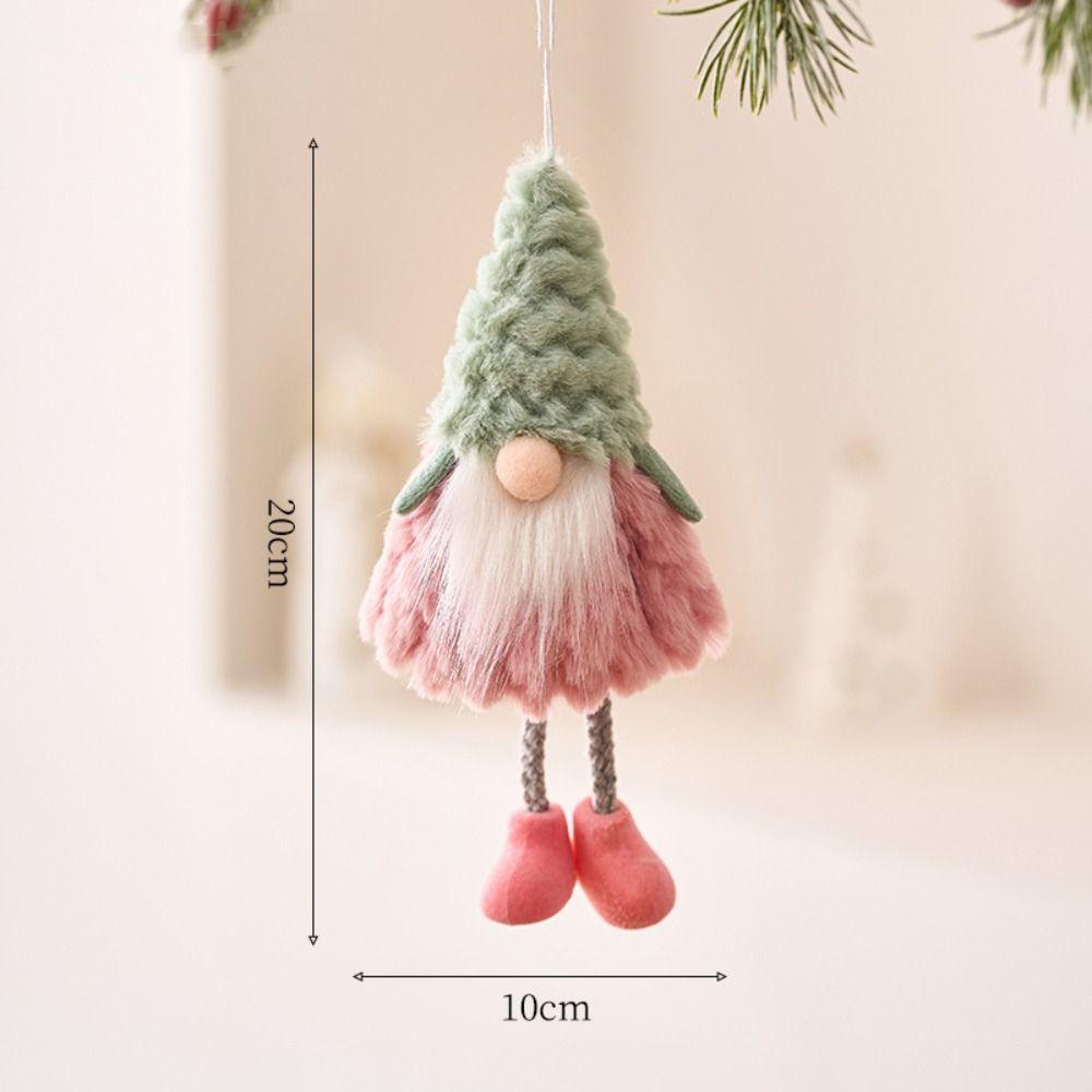 Pink Green Christmas Decorations Santa Snowman Doll Embellishment Hanging Pendants Doll Festival Accessories Xmas Tree Ornaments