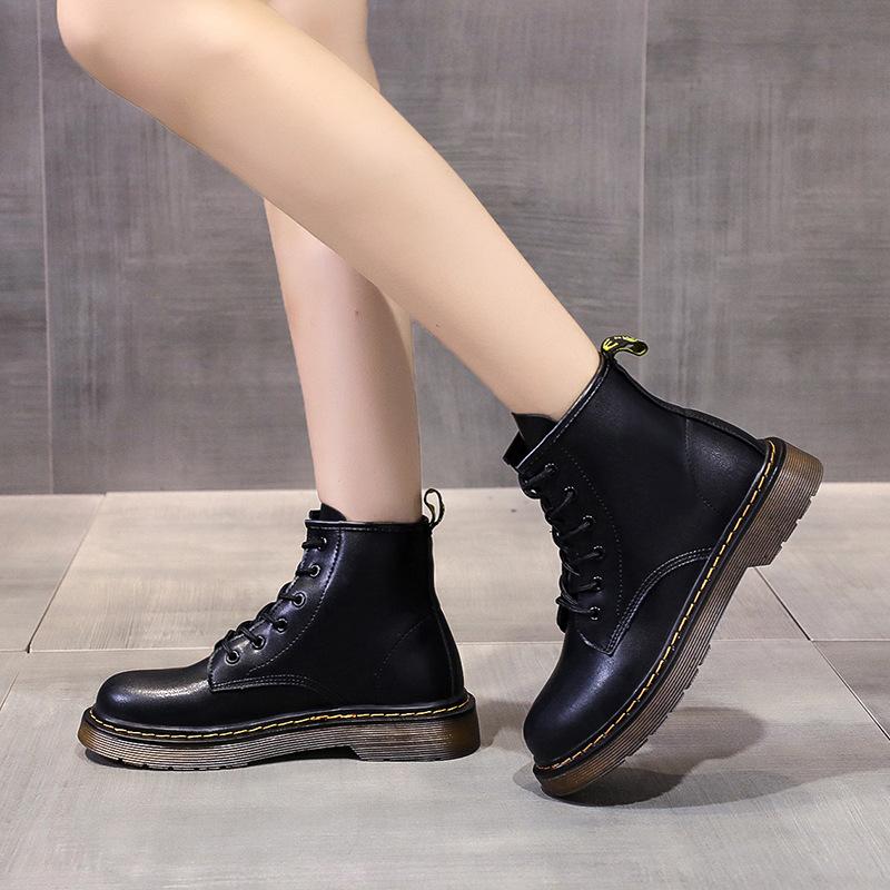 2025 Autumn Early Winter Shoes Women Fashion Boots Flat Non-slip Ladies Ankle Boots Brand Black Botas
