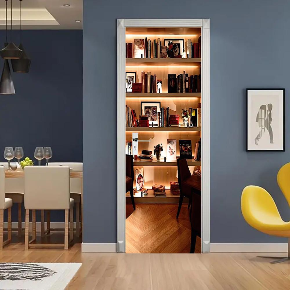 3D Gold Door Decoration Stickers  Abstract Art  Simple Abstract Lines Flowers Wallpaper For Living Room Home Decor Bedroom Art Decals