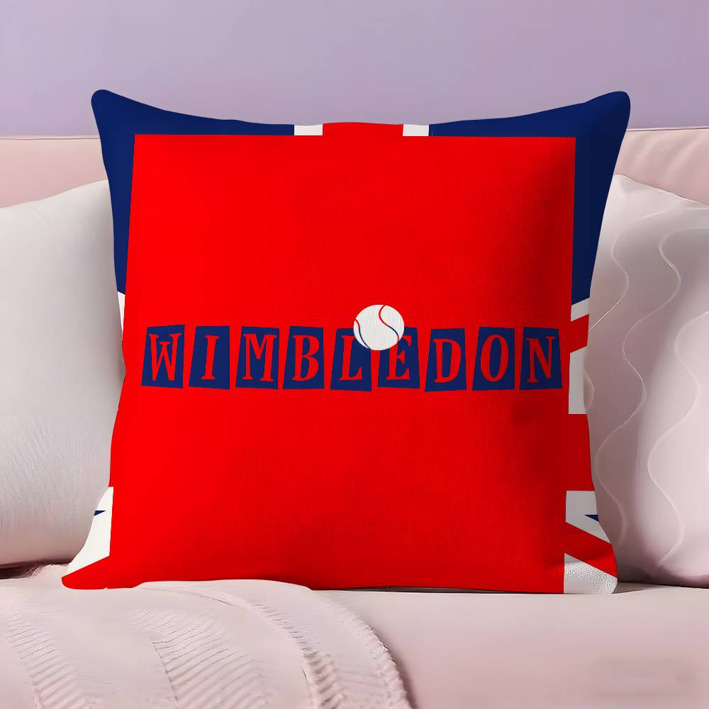 Hot W-Wimbledon ChampionshipS Pillow Case Anti-dustmite Pillowcase Invisible zipper silky short plush Sofa cushion cover