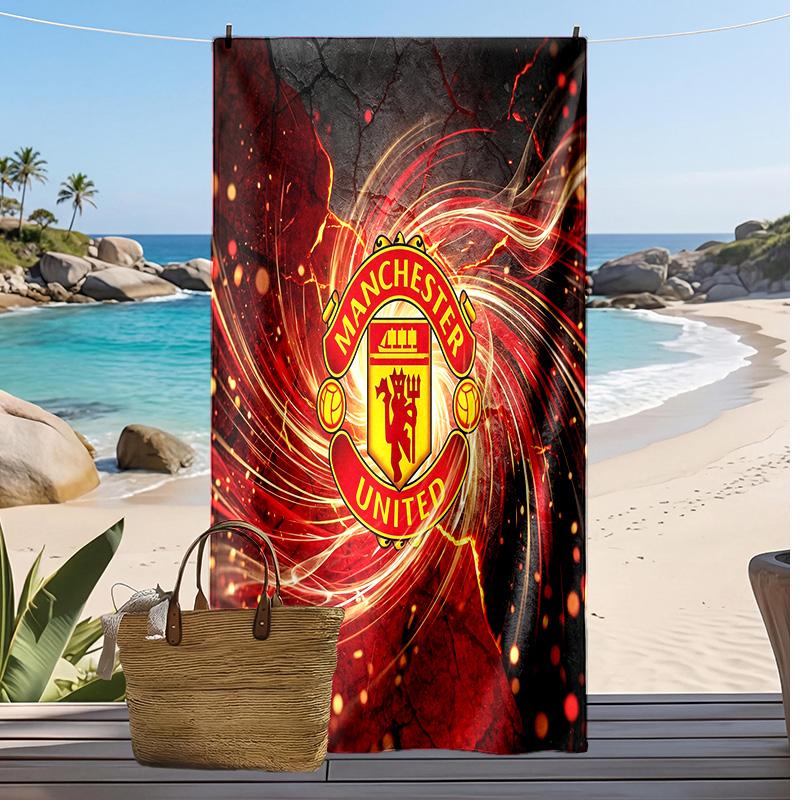 Manchester United Printed Beach Towel Quick Dry Soft TowelPortable Large Rectangular Beach Blanket for Travel Swimming Pool