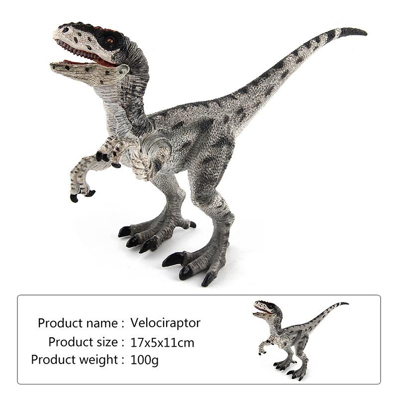 Englische Detailkarte Dinosaurierwelt Figur Modell Spielzeug Fizilong Velociraptor Kiefer Beweglich