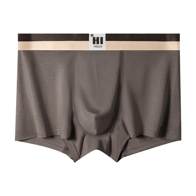 Men's Antibacterial Cotton Boxer Briefs - Solid Color, Soft, Skin-Friendly, Mid-Rise