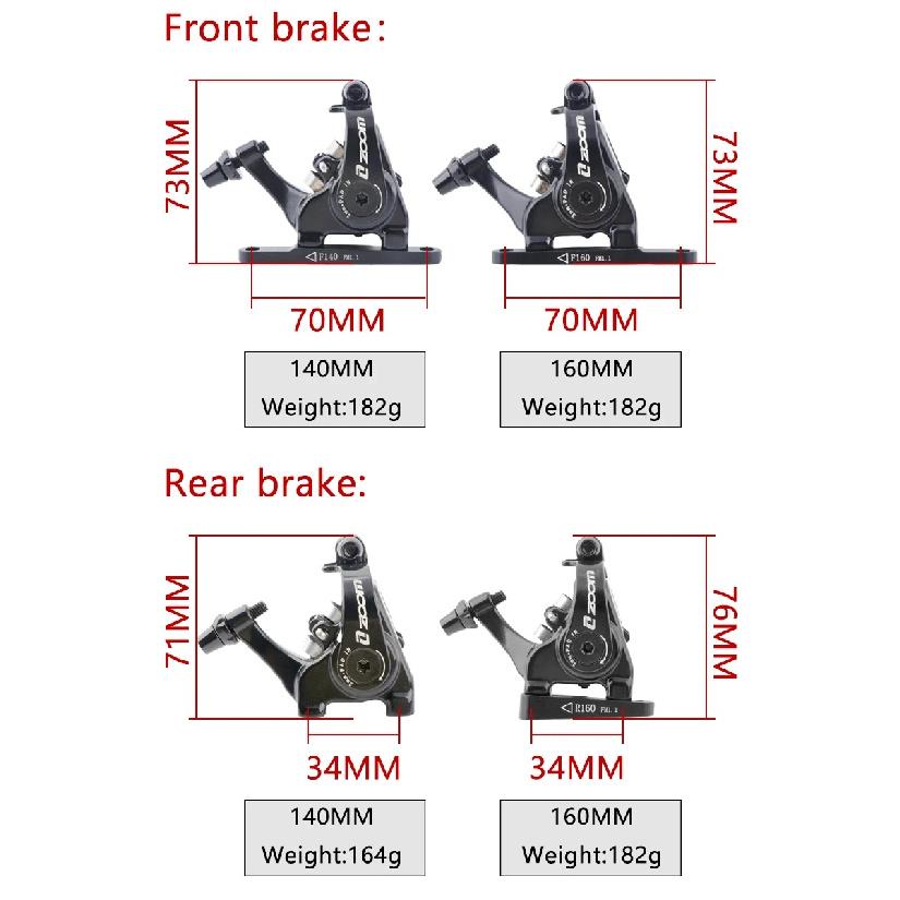 ZOOM DB700 Road Bike Brakes Mechanical Caliper Racing Bicycle Pushes Disc Brake Caliper Piston Line Pull For Rotor 140/160MM