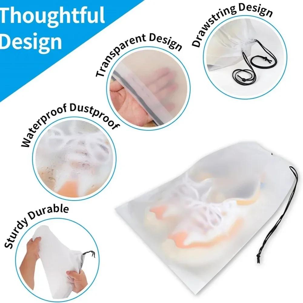 5/10PCS Shoe Storage Drawstring Bags Waterproof Travel Cosmetic Bag Sundries Towel Storage Bags Portable Transparent Plastic Bag