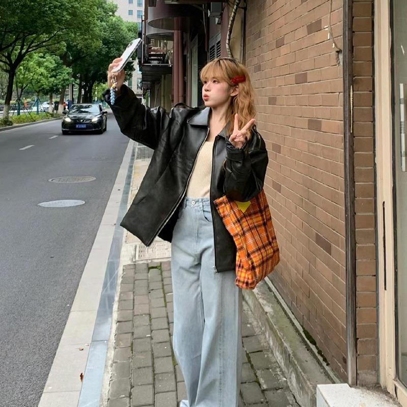 Women's Bags Fashion Retro Orange Striped Tote Bags New Niche Design Small Fresh High Capacity Trend Shoulder Bags Handheld Bag