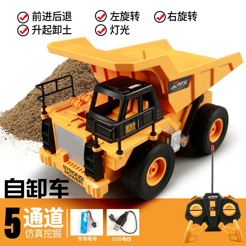 Sześciokierunkowy zdalnie sterowany zabawkowy koparka ciężarówka do kopania model ciężarówki inżynieryjnej wózek widłowy wywrotka samochód zdalnie sterowany dla chłopca