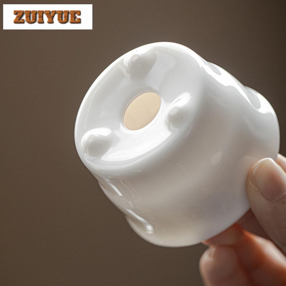 Handmade Mutton-fat Jade Tea Infuser Household Filter Tea Strainer Creative Tea Infusor Tea Brewing Chinese Tea Set Ornaments