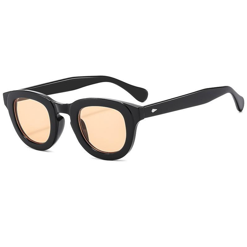Retro American Style Round Sunglasses With Uv400 Protection For Outdoor Travel And Fashion