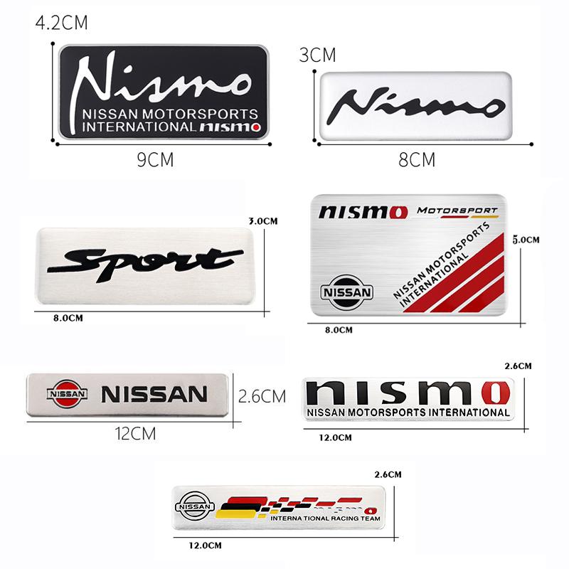 1 Pezzo Adesivi Metallici 3D Decalcomania per Carrozzeria e Bagagliaio Auto Per Nissan Sylphy N7 Teana Qashqai Note Navara Juke GTR 350z Patrol Leaf Tiida Kicks