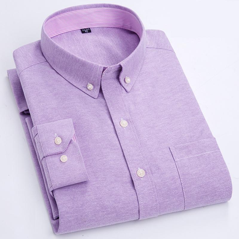 Chemise Oxford à Carreaux Décontractée pour Jeunes à Manches Longues - Coton Fin, Patchwork, Col Carré pour le Printemps et l'Automne