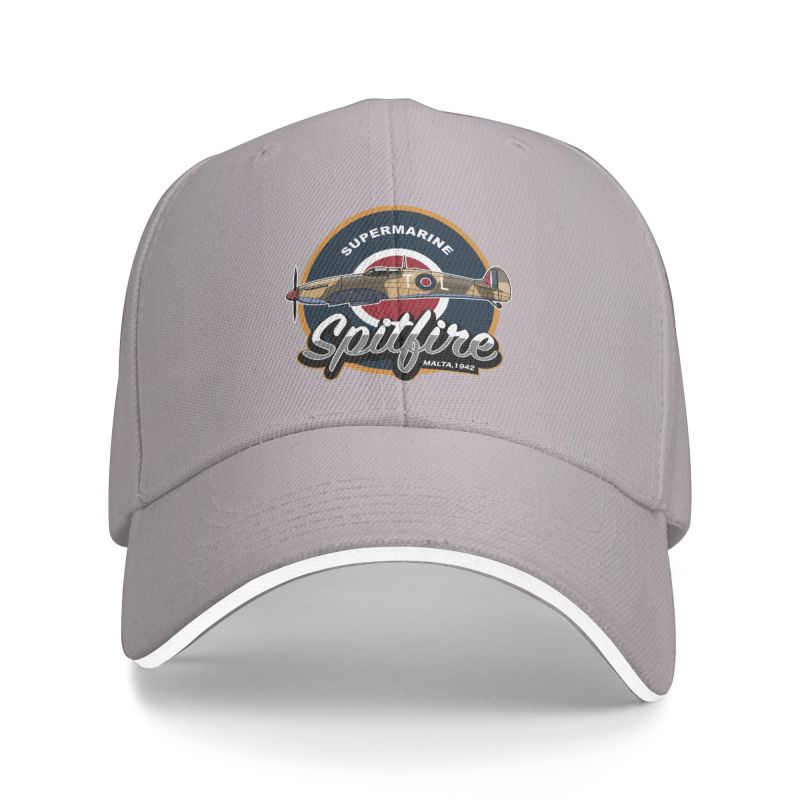 Supermarine Spitfire Malta Baseball Cap Adult Fighter Plane WW2 War Pilot Aircraft Airplane Adjustable Dad Hat Unisex Women Sports