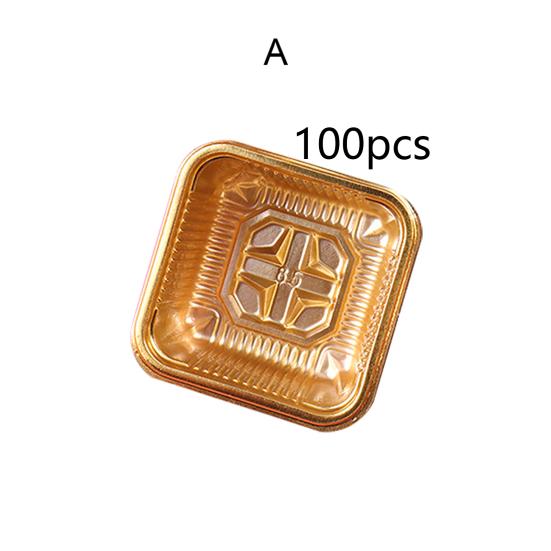 100 τμχ Safe τετράγωνο σχήμα Χαριτωμένο ανθεκτικό διαφανές δοχείο για μπισκότα Δοχείο κέικ