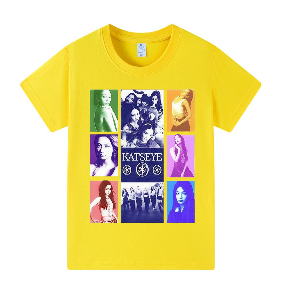 Unique Costume A1315 Kinderen Meisjes KATSEYE Print Korte Mouwen T-shirt 130cm