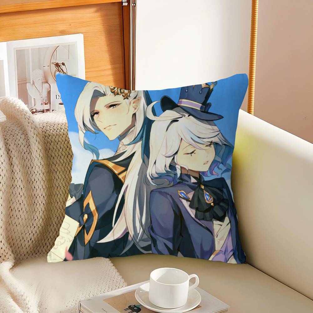 

F-Furina Cartoon Cushion Cover Car Throw Pillow Case For Sofa Car Christmas Gift 40x40cm 45x45cm 12x12Inch