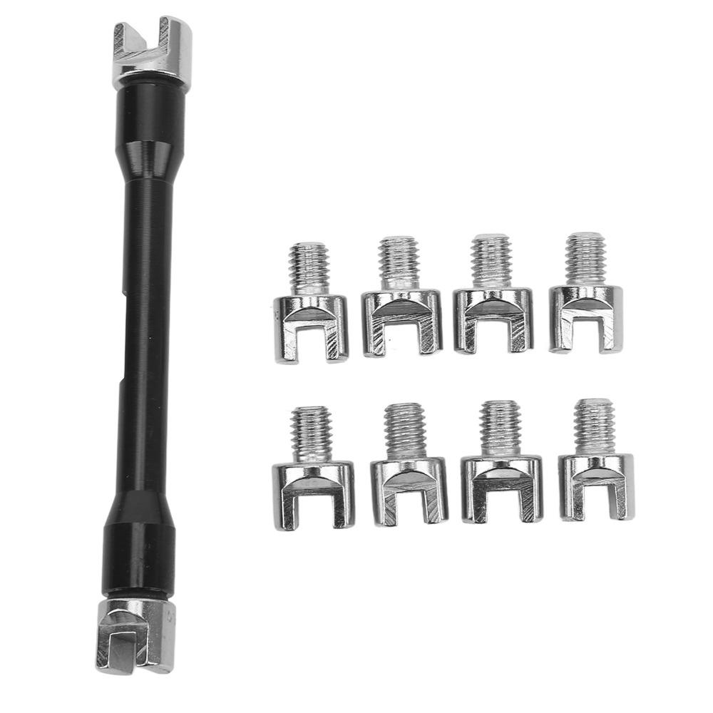 Black Long Handle Motorcycle Spoke Wrench Interchangeable Tip Spoke Wrench  Motorcycle Maintenance
