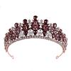 DIEZI Corona de Cristal Ópalo Verde Rosa Dulce Tocado Nupcial Accesorios para el Cabello Elegantes Tiaras de Reina Diademas para Vestido de Boda de Niñas