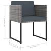 11 Piece Garden Dining Set with Cushions Poly Rattan Gray
