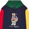Polo Ralph Lauren FW22 Bluza męska z kapturem i długim rękawem, luźny krój, proste nogawki, nadruk kreskówkowego misia w blokach kolorystycznych, niebieska 710853351-003