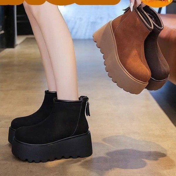 Small thick-soled Martin boots winter new comfortable velvet warm super fire thin boots