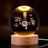 3D Starry Sky Crystal Ball Night Light with Solid Wood Base - Luminous Desktop Ornament & Birthday Gift