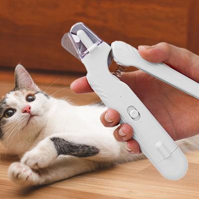 2 In 1 Electric Nail Clippers with LED Visual Nail Sharpener Stainless Steel Pet Claw Grooming Scissors Pet Supply