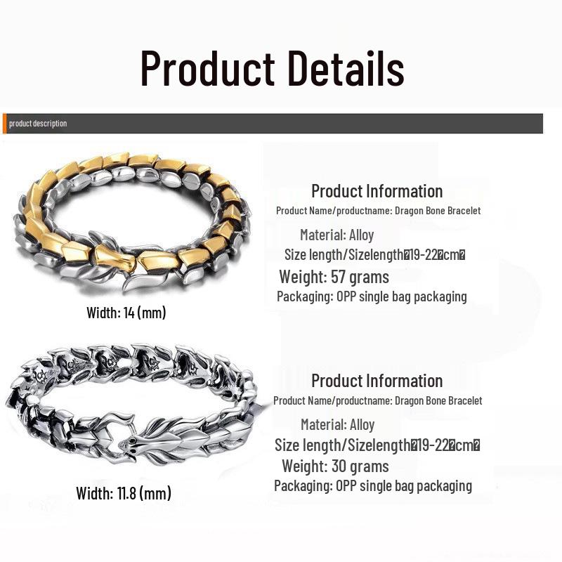 Retro Dragon Head Bracelet: Hip Hop Punk Style for Men, Women & Kids