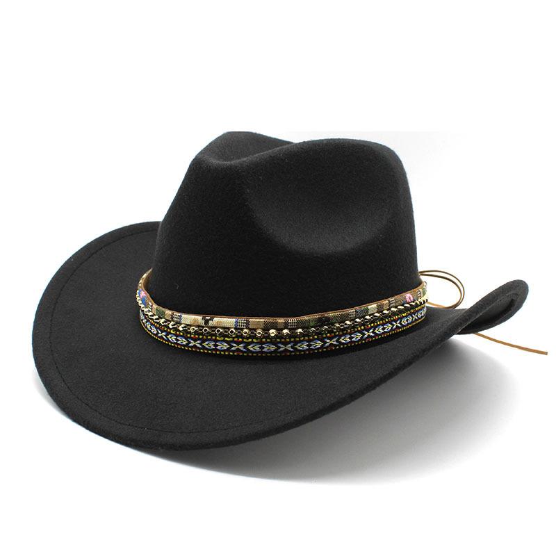 Western Cowboy Jazz Hat Season British Retro Top Hat Wool Hat