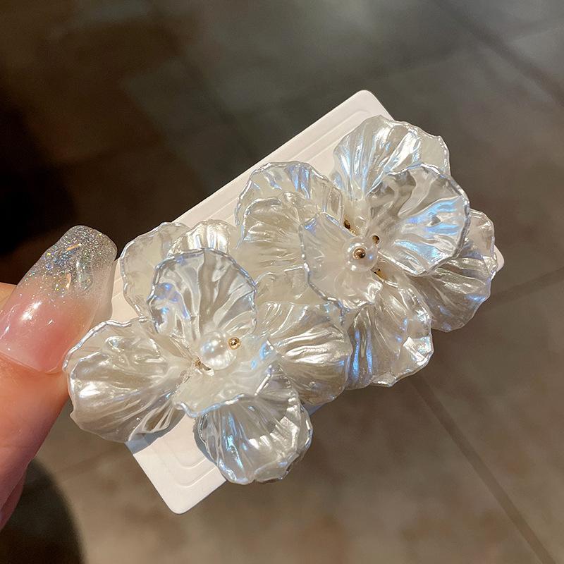 Premium pearl flower fringed earrings 2025 light luxury gentle temperament earrings niche personality earrings women