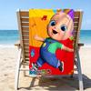 Ultra-Soft Beach Towel with CoComelon Theme,Ideal for Pool - Camping, Diving - Perfect Travel Essential, Vibrant Beach Towel.