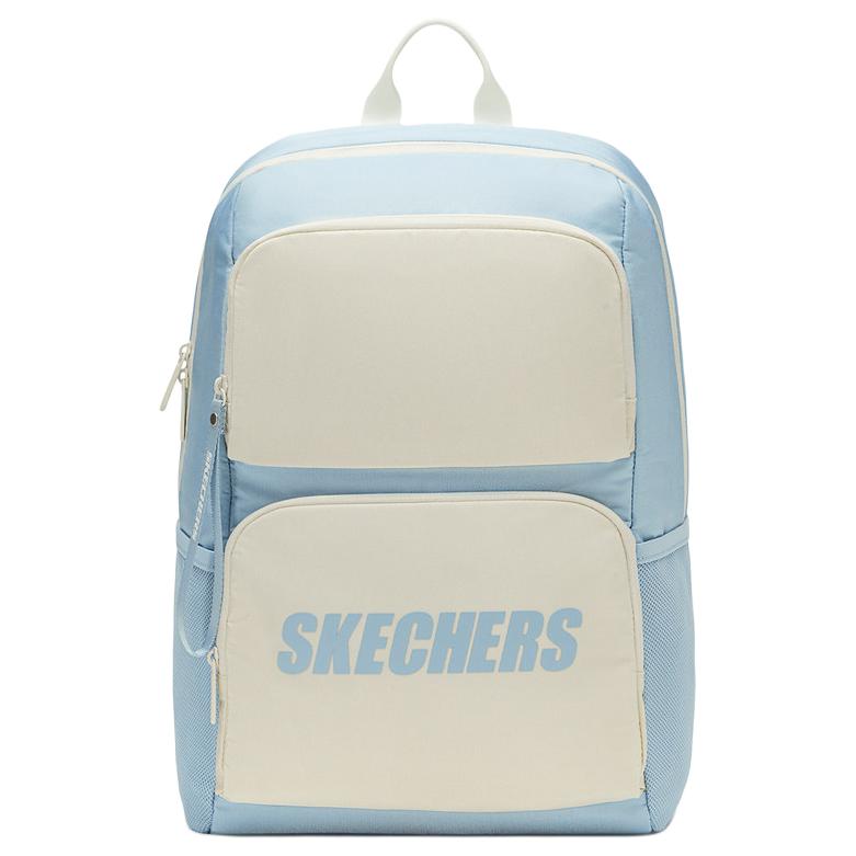 Skechers Sport Casual Simple Zipper Closure Backpack Unisex Backpack Blue White L320U196-06WV Blue & White