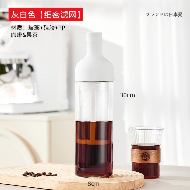 Glass Coffee Cold Brew Pot, Super Heat and Cold Resistant Flower Tea Coffee Pot, Cold Brew Bottle